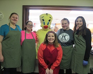 Neighbors | Alexis Bartolomucci.Austintown Fitch Key Club students volunteered at the Austintown Kiwanis Pancake Breakfast on March 18. Pictured are, from left, Justine, Paige, Sarah, Megan and Renee with Alyssa (front).