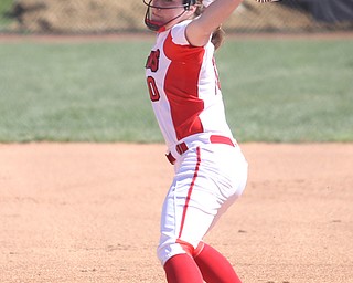 Youngstown State pitcher Maddi Lusk(10) pitches during the 1st inning as the the UIC Flames  take on the Youngstown Penguins, Saturday, April 8, 2017 at the YSU Softball Field. ..(Nikos Frazier | The Vindicator)..