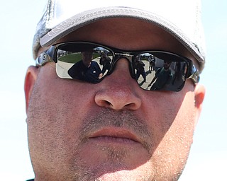 Youngstown State head coach  Brian Campbell after the UIC Flames defeated the Youngstown State Penguins, 2-1, Sunday, April 9, 2017 at the YSU Softball Field. ..(Nikos Frazier | The Vindicator)..