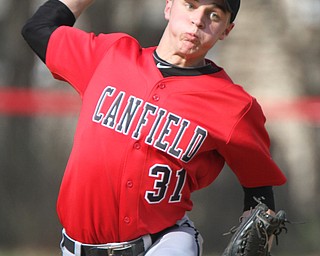William D. Lewis The Vindicator Canfield Pitcher Jack Rafoth(31) deliverw during 4-10-17 win over WGH at Canfield.