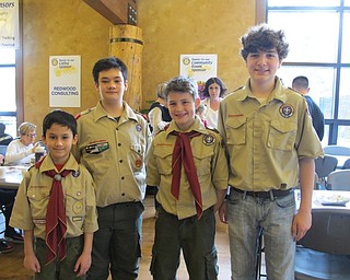 Neighbors | Alexis Bartolomucci.Boy Scouts from Troop 46 helped out at the Boardman Rotary Pancake Breakfast on March 25 at the Lariccia Family Community Center. Pictured are, from left, Jimmy, Daniel, Cameron and Ray.