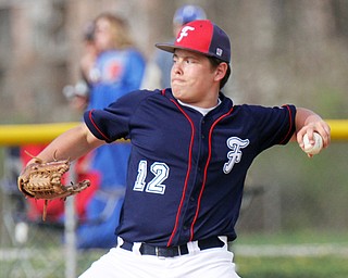 William D. Lewis The Vindicator Fitch pitcher Kenny Misik(12) delivers during 4-17-17 win over Poland.