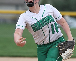 William D. Lewis The Vindicator  WB's pitcher Kelsey Byers (10) delivers during 4-19-17 win over Mooney at Fields of Dreams.