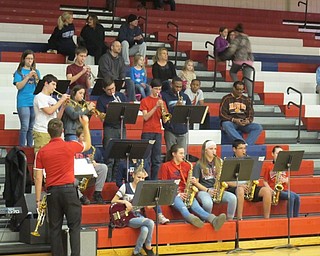 Neighbors | Alexis Bartolomucci.The jazz band performed songs during the students versus staff basketball game at Austintown Fitch on March 20.