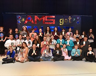 Neighbors | Submitted.All of the Austintown Middle School students received a plaque for their participated in the talent show on April 4. Pictured are, from left, (front) Patrick Blystone, Jadin Adamczak, Julia Fullerman, Kelsey Mickey, Alaina Protopapa, Samantha Pollock, Morgan Maxim, Gavin Saxey; (middle) Ryan Wilt, Samantha Bachochin, Evan Jones, Gabriella Franklin, Lilia Bowden, Jocelyn Selby, Sarah Mook, Meghan Crump, Christian Latone, Colton Ross; (back) Carter Cook, Jack Kovacs, Anthony Pittano, Lilly Fairall, Kyle Cain, Gavin Precurato, Aleesia Soto, Alysa Oswalk, Shannon Stenglein, Chloe Orsborn, Brooke May, Alaina Benyak and Abigail Lordi.