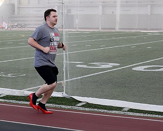 Brandon Bittler during a (jog)Walk a Mile in Her Shoes at the Watts and Tressel Training Site at Youngstown State University, Friday, April 21, 2017 in Youngstown. ..(Nikos Frazier | The Vindicator)..