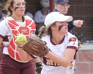 William D Lewis the Vindicator  S. Ranges Caragyn Yanek(7) fields a ball during 4-24-17 win over Springfield.