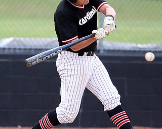 Canfield's Anthony Vross(24) swings during the 1st inning as Poland High School takes on Canfield High School, Tuesday, March 25, 2017 at Phil Bova Field. Poland won 9-1...(Nikos Frazier | The Vindicator)..