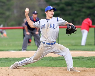 Poland pitcher Don Drummond(2) pitches during the 4th inning as Poland High School takes on Canfield High School, Tuesday, March 25, 2017 at Phil Bova Field. Poland won 9-1...(Nikos Frazier | The Vindicator)..