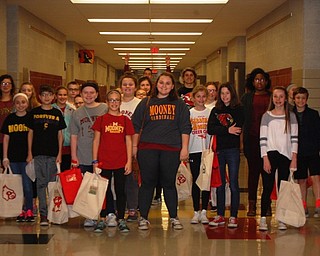 Neighbors | Submitted.Mooney sophomore Mary Kate Zeno lead a group of fifth and sixth-grade students through Cardinal Mooney during the 5th & 6th Grade Day on March 31.