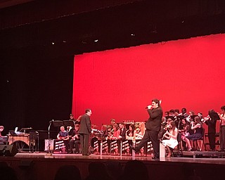 Neighbors | Alexis Bartolomucci.Patrick Kale sang various songs throughout the Jazz Fest on March 28 at the Boardman Performing Arts Center.