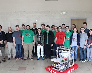 Neighbors | Abby Slanker.Members of the Canfield Circuit Birds, along with Ohio State Representative John Boccieri (far left) attended a press conference by Representative Boccieri and Representative Michele Lepore-Hagan to highlight the importance of STEM education through FIRST on March 27.