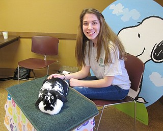 Neighbors | Alexis Bartolomucci.Nicole brought her rabbit Oreo for the guests to pet at the Dinner with the Easter Bunny at Boardman Park on April 5.