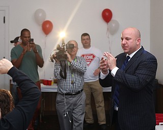 Dominic Leone III is declared the winner at the St. Anthony's Hall, Tuesday, May 2, 2017 in Struthers. (Nikos Frazier | The Vindicator)