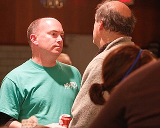 ROBERT K. YOSAY | THE VINDICATOR..Mayor John McNally as he talks with supporters after losing the race to Jamal Tito Brown