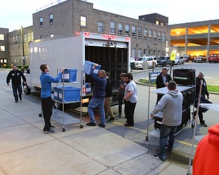 ROBERT K. YOSAY | THE VINDICATOR..rolling in as voting results are trucked in to the Mahoning Valley Election headquarters. at Oak Hill Renissance
