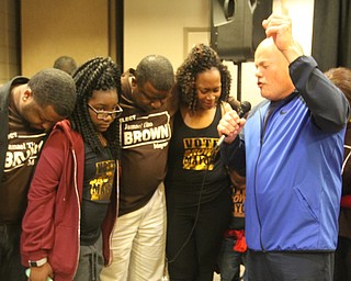 William D. Lewis the vindicator Tito Brown reacts to news he won mayoral primary. With him are family members