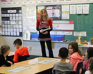 Neighbors | Abby Slanker.Canfield High School senior varsity basketball cheerleader Katie Gamble read “Hooray for Fly Guy” to Heather Bruno’s first-grade class during C.H. Campbell Elementary School’s annual Read-a-Thon on March 20.