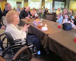 Neighbors | Alexis Bartolomucci.Louise Williams' friends and family members sang her "Happy Birthday" on April 8 at Greenbriar Healthcare Center for her 101st birthday.