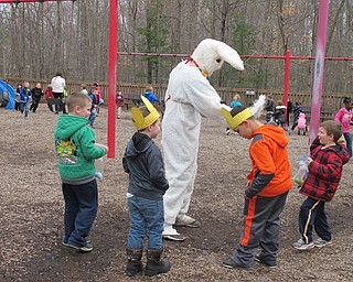 Neighbors | Alexis Bartolomucci.Students from Boardman elementary schools visited with the Easter Bunny during the annual Kiwanis Easter Egg Hunt at Boardman Park on April 5.