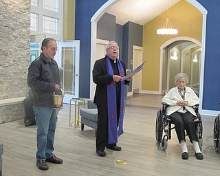 Neighbors | Alexis Bartolomucci.Monsignor William J. Cornell spoke to the residents and faculty of the Inn at Poland Way during his blessing of the Inn on April 8.