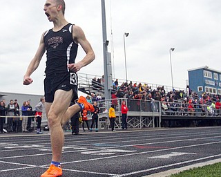 William D Lewis The Vindicator Mathews Kenny Wallace wins boys 1600 during Trumbull Track Meet at Lakeview 5-4-17