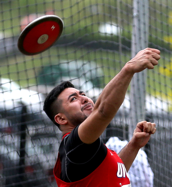 UNI discus thrower Favio Nunez throws during a Horizon League track meet at YSU, Friday, May 5, 2017 in Youngstown.  ..(Nikos Frazier | The Vindicator)