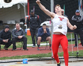 Youngstown Discus thrower ID???, throws during a Horizon League track meet at YSU, Friday, May 5, 2017 in Youngstown.  ..(Nikos Frazier | The Vindicator)