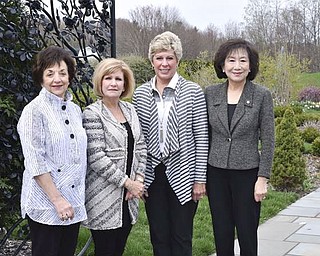SPECIAL TO THE VINDICATOR
Concert in the Gardens performed by Youngstown Symphony Orchestra will take place at 5 p.m. June 10 in the rose gardens of Lin Qing Bruno, of Canfield. The evening will feature a stroll through the gardens, dinner and a concert conducted by Randall Craig Fleischer. Proceeds will go to the orchestra’s outreach programs, including preschool interactive music programs, Symphonette, Youth Orchestra, YSO visits to schools and assisted living facilities, Young Peoples Concerts and the Stained Glass Concert Series. Committee members preparing for the concert, from left, are Joan Zarlenga; Phyllis Bacon, event chairman; Ellen Tressel; and Florence Wang, chairman of the board of directors of the symphony society. Geri Kosar and Bethann Zoldan also are committee members. For reservations or information, call 330-744-0264.