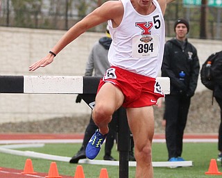 Alan Burns(394) of Youngstown State, competes in the Men's 3000 meter steeplechase during a Horizon League Track and Field Championship at Farmers National Bank Field, Saturday, May 6, 2017 in Youngstown.  ..(Nikos Frazier | The Vindicator)