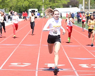 Nate Novacek(154) of Milwaukee, competes in the women's 400 meter dash final during the final day of the Horizon League Track & Field Championships at Farmers National Bank Field at Youngstown State, Sunday, May 7, 2017 in Youngstown. Novacek placed 1st with a time of 55.38...(Nikos Frazier | The Vindicator)