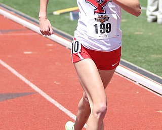 Melissa Klim(199) of Youngstown State, competes in the women's 5000 meter run final during the final day of the Horizon League Track & Field Championships at Farmers National Bank Field at Youngstown State, Sunday, May 7, 2017 in Youngstown.  ..(Nikos Frazier | The Vindicator)