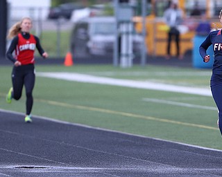 MICHAEL G TAYLOR | THE VINDICATOR- 05-06-17  37th Annual Optimist High School Invitational Track Meet in Austintown, OH at Austintown High School. Austintown's Lauren Dolak breezes to a victory in the Women's 800m.