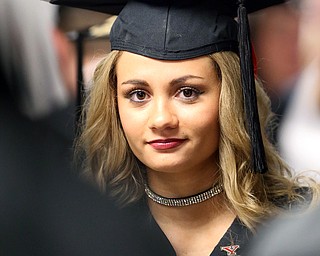 MICHAEL G TAYLOR | THE VINDICATOR- 05-06-17 Youngstown State University (YSU) Commencement at Beeghly Center on YSU campus. YSU graduate prior to the commencement ceremonies.