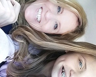 Antoinette Wardle of Poland, takes a selfie  with her mother, Patty Wardle, also of Poland.