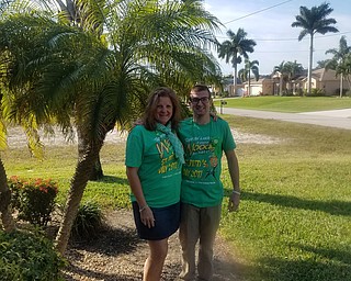 Nick Pedaline and his mother, Sharon Pedaline, both of Hubbard, enjoy some southern sun.