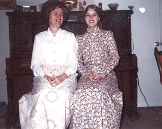 This photo from 1971 features Jacquelin Hays of Rogers, and her mother, Roberta Gillam of New Waterford, wearing maxi dresses, a popular style of the day.