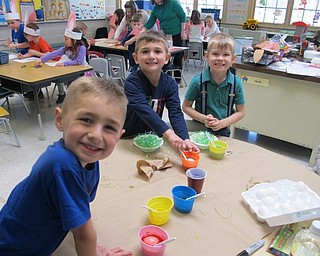 Neighbors | Alexis Bartolomucci.Students in Danielle Argeras' class colored Easter eggs on April 12 during their Easter celebration at Poland North Preschool.
