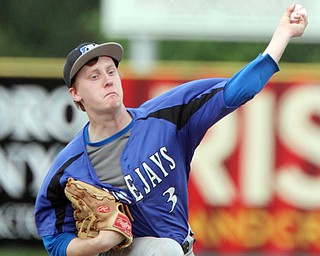 William D. Lewis The Vindicator Jackson Milton pitcher  Sebastian Lay(3) delivers during 5-11-17 win over Lowellville.
