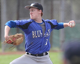 William D. Lewis The Vindicator Jackson Milton pitcher  Sebastian Lay(3) delivers during 5-11-17 win over Lowellville.
