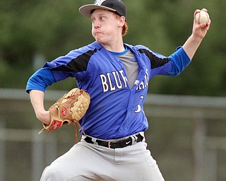 William D. Lewis The Vindicator Jackson Milton pitcher  Sebastian Lay(3) delivers during 5-11-17 win over Lowellville.