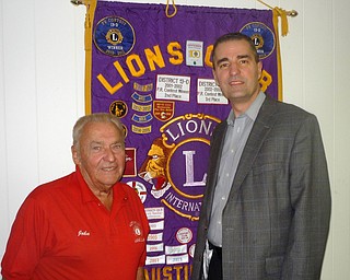 SPECIAL TO THE VINDICATOR
Austintown Lions Club met April 10 at Austintown Community Church for speaker and guest night, which was attended by spouses and friends of the Lions and Austintown Lioness Club. Judge Robert N. Rusu, Mahoning County probate court, was the speaker. He discussed the types of cases he covers, including name changes, adoptions, car accident settlements, taxes, death assets, wills, guardianships, health wishes, financial power of attorney and transfers upon death. Above are John Susany, left, and Judge Rusu.