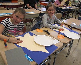 Neighbors | Alexis Bartolomucci.Ava and Mila worked on making a shark craft during the Family Science Night on April 11 and 12 at Poland Union Elementary.