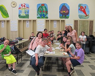 Neighbors | Alexis Bartolomucci.Boardman Food Service Director Natalie Winkle and MCCTC Chef Sean Kushma enjoyed pizzas they made with the students in the Tot Chef program at Market Street Elementary on April 27.