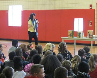 Neighbors | Alexis Bartolomucci.Author Linda Stanek spoke to students at Austintown Intermediate School about the process of writing and editing.