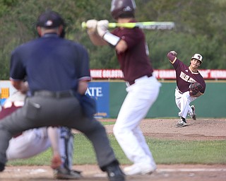 Walsh Jesuit pitcher Yassir Kahook(24) during the 1st inning as the Boardman takes on Walsh Jesuit in the Division I District final, Friday, May 19, 2017 at Bob Cene Park in Struthers...(Nikos Frazier | The Vindicator)..