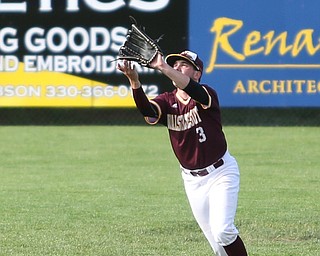 Walsh Jesuit outfielder Nolan Quinn runs for the out during the 3rd inning as the Boardman takes on Walsh Jesuit in the Division I District final, Friday, May 19, 2017 at Bob Cene Park in Struthers...(Nikos Frazier | The Vindicator)..