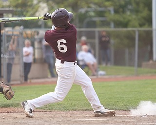 Alex Cardona(6) of Boardman swings during the 5th inning as the Boardman takes on Walsh Jesuit in the Division I District final, Friday, May 19, 2017 at Bob Cene Park in Struthers...(Nikos Frazier | The Vindicator)..