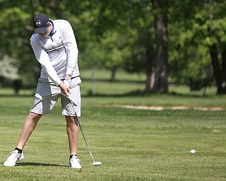 Joey Vitale(U-17) chips into putting range on the 9th hole during the 2017 Vindicator Greatest Golfer Junior Qualifier, Saturday, May 20, 2017 at Pine Lakes Golf Course in Hubbard...(Nikos Frazier | The Vindicator)..