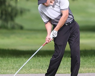 Brandon Cioffi(U-17) chips on the 18th hole during the 2017 Vindicator Greatest Golfer Junior Qualifier, Saturday, May 20, 2017 at Pine Lakes Golf Course in Hubbard...(Nikos Frazier | The Vindicator)..